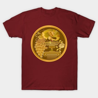 Medallion with gold peacock T-Shirt
